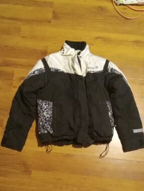 Black and White CKX snowmobile Jacket with Patterned Accents